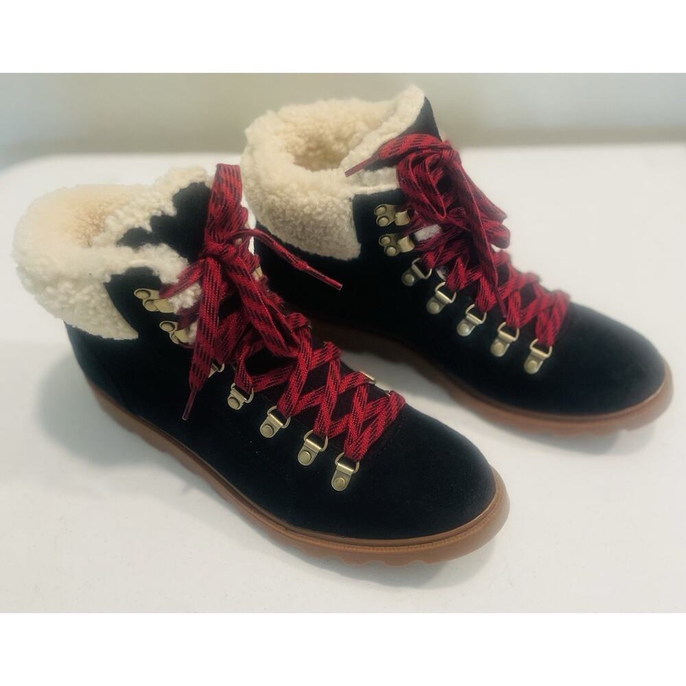 Sorel Black and Burgundy Winter Boots - Picture 2 of 14
